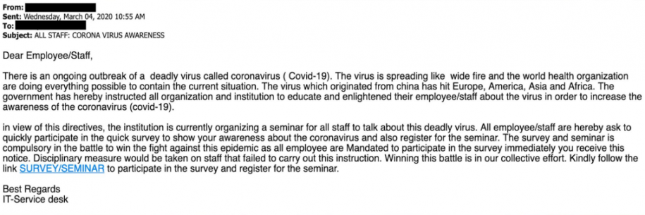 Phishing Alert - Further coronavirus scam warnings | Phishing Tackle