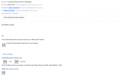 Phishing alert - Microsoft Teams invite | Phishing Tackle