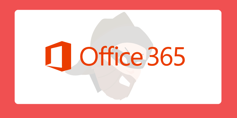 Office 365 Logo with transparent hacker behind it