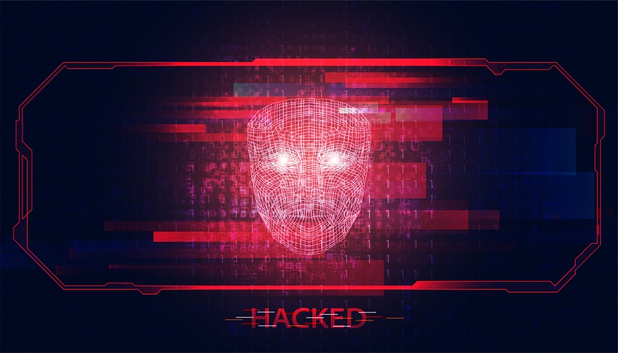 Anonymous face with "Hacked" written underneath