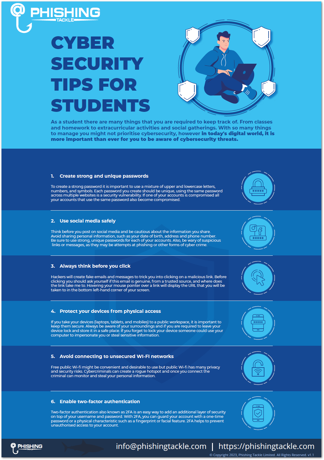 Phishing Tackle Cybersecurity for Students Infographic