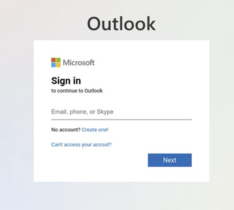 Microsoft 365 Fake Landing Page