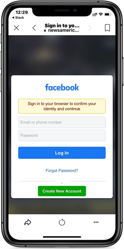 Facebook Phishing page to trick users into Revealing Credentials