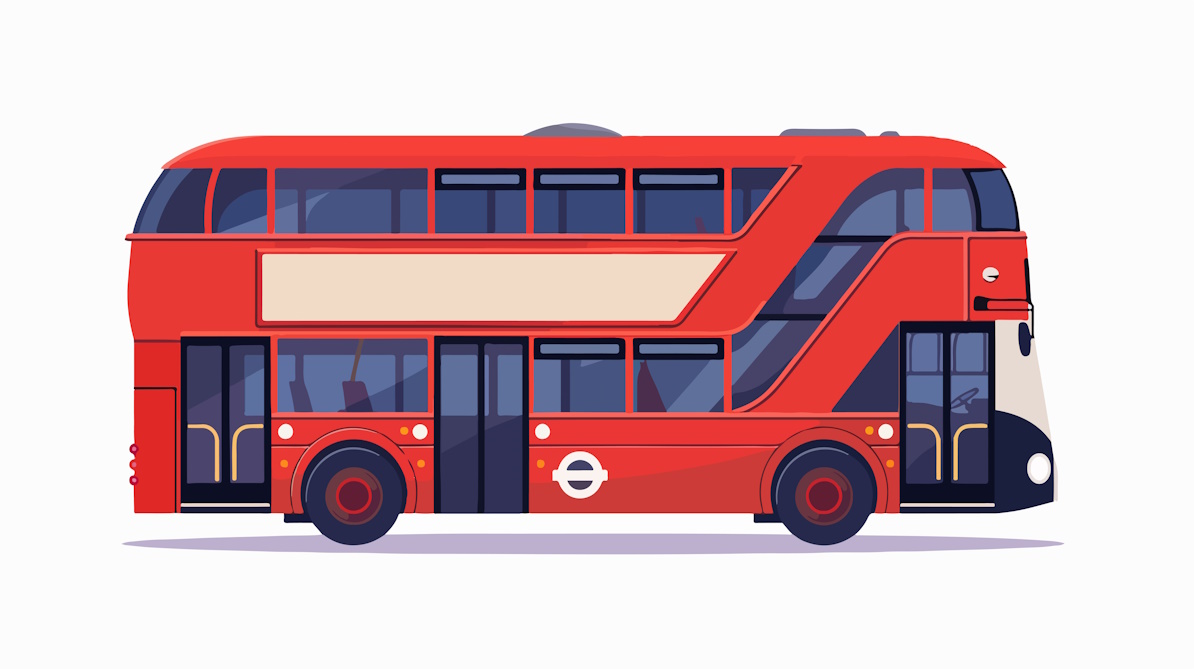 A red Double-decker bus.