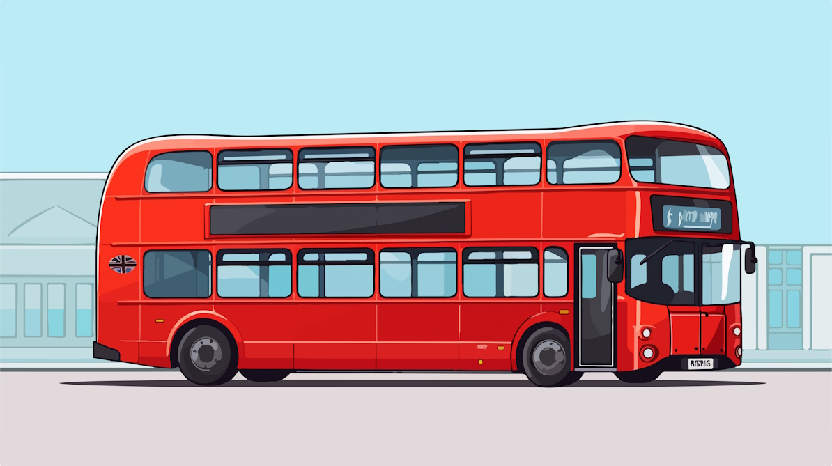 A red double decker bus.