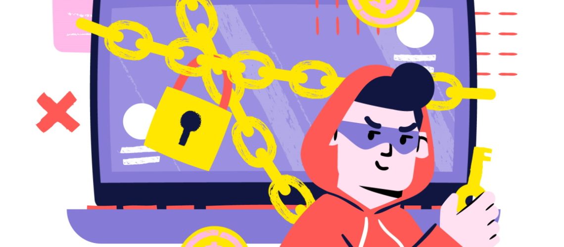 A hacker wearing a hoodie and holding a key.
