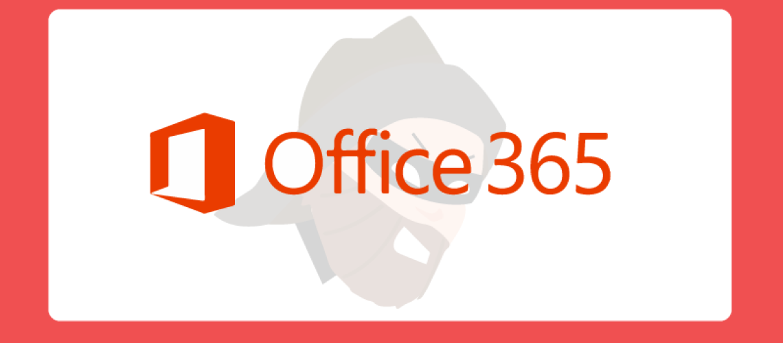 Office 365 Logo with transparent hacker behind it
