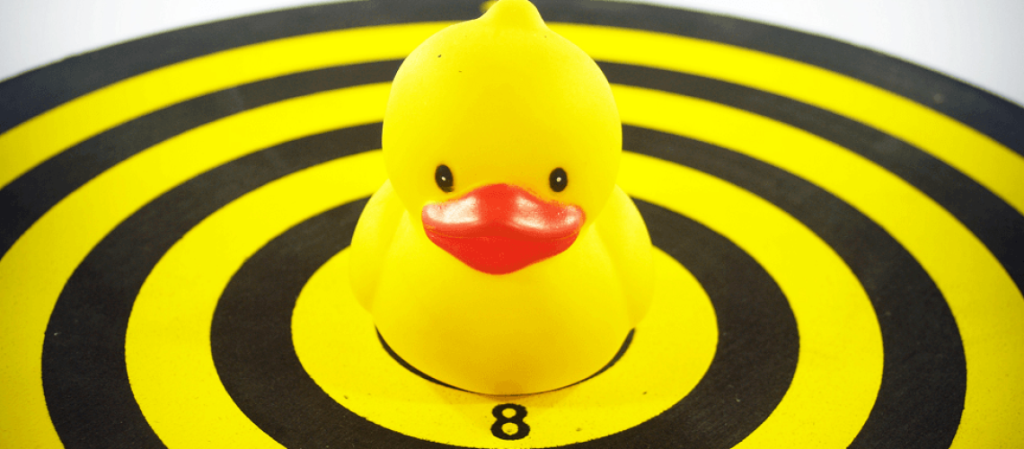 Sitting Duck on Target board waiting to be ransomware victim