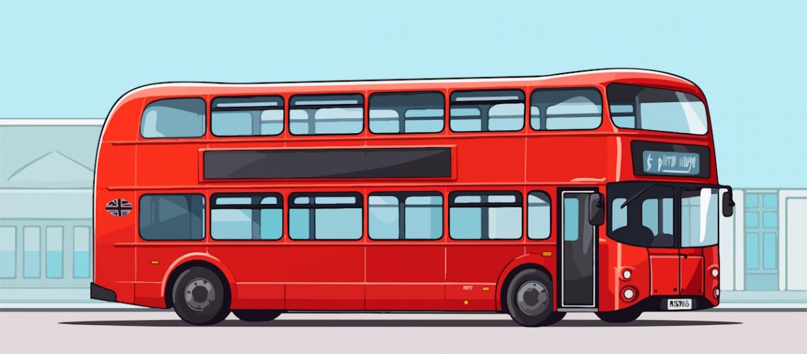 A red double decker bus.