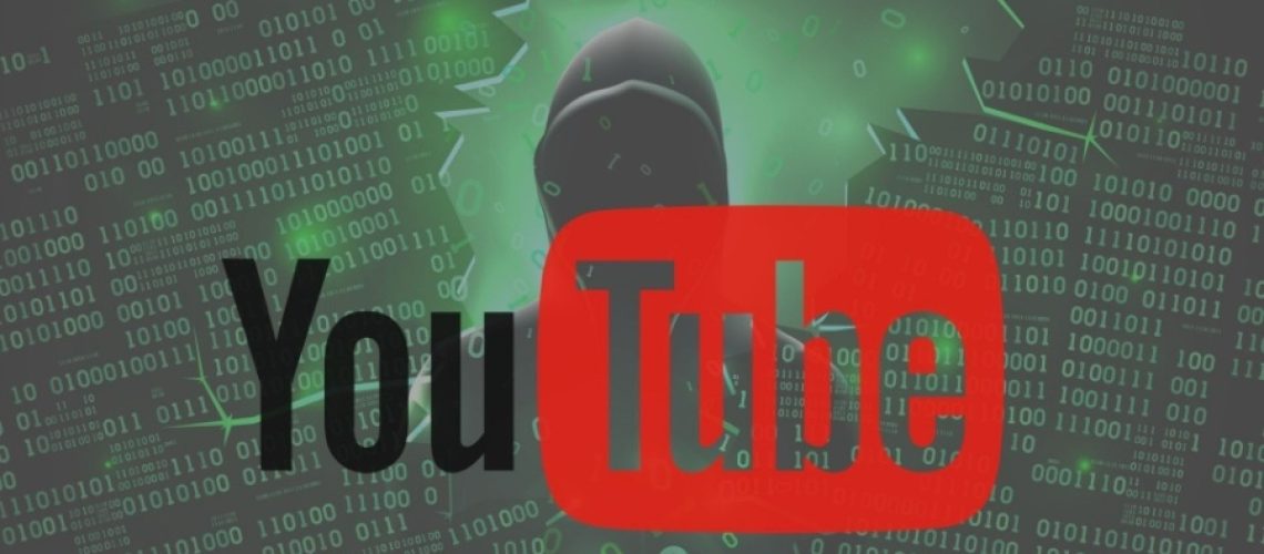 Hacker breaking through the code of youtube